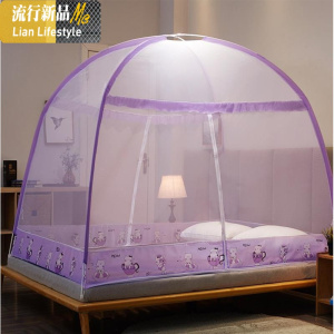 有底免安装儿童蒙古包蚊帐室内防摔拉链式简易防蚊床上可折叠2019 三维工匠