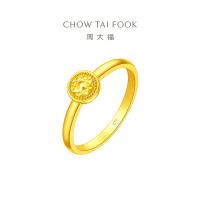 周大福ING系列 足金黄金戒指(工费:360计价)F233219生日礼物七夕礼物