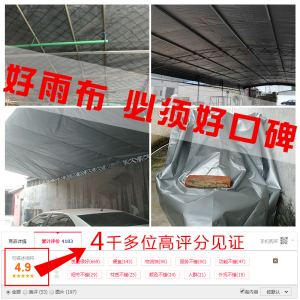 家柏饰(CORATED)户外加厚塑料防雨布防水布料防晒篷布货车帆布遮阳遮雨棚蓬布耐磨