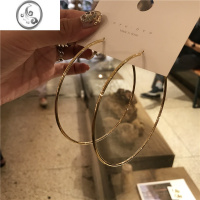 JiMi欧美大气S925银针圆圈夸张时尚素圈ins耳环百搭耳圈港风耳饰女