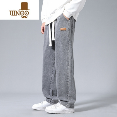 YANXU复古牛仔裤男宽松直筒裤棉款男生潮牌美式高街阔腿休闲长裤