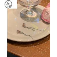 JiMi气质爱心蝴蝶结流苏耳环2023新款耳钉耳饰女无耳洞蚊香盘耳夹