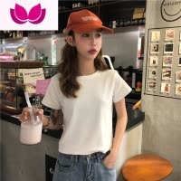 七斓白色短袖t恤女夏季方领修身紧身短款高腰小众露脐别致上衣小个子