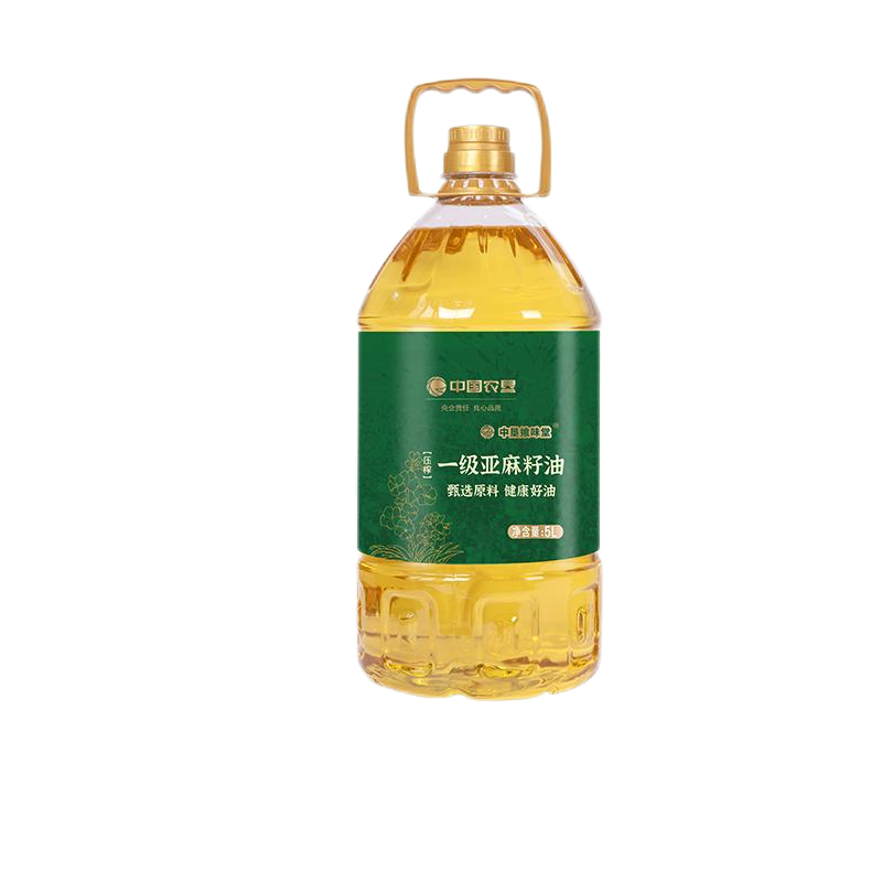 中垦飨味堂 冷榨一级亚麻籽油 5L 单位:桶