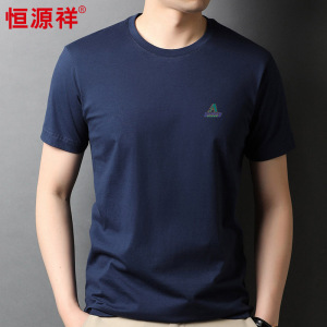 恒源祥100%纯棉t恤男短袖2025夏季新款中年男款体恤男士纯棉t恤男