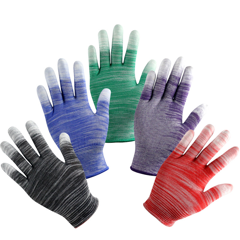 厚玖13针彩色尼龙涂指劳保手套浸胶手套/尼龙+PU彩色15g/1副