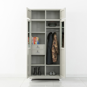 尔迈制式营具 部队宿舍更衣柜加厚铁皮内务柜 双门物品士兵柜