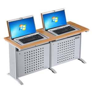 振奥 木质多媒体桌会议桌电教室培训桌机房电脑桌翻转桌单人位电脑桌800*600*760mm 可定制