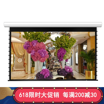 经科JK电动遥控拉线投影幕布N4-FI/1t玻纤拉绳白幕180寸16:9