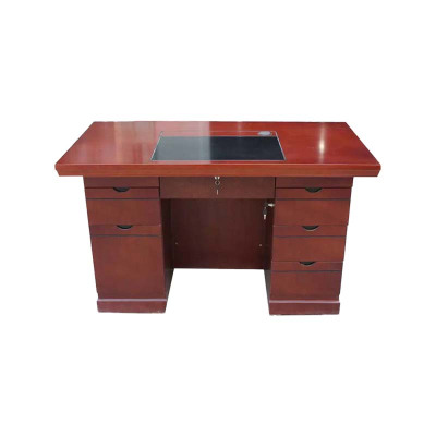 帅畅老板桌大班台总裁桌椅组合贴实木皮办公桌简约单人主管经理桌1.4米贴木皮办公桌