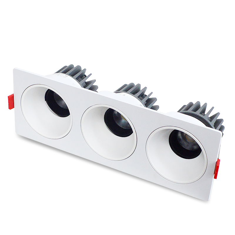 LED射灯 防眩光 嵌入式 白架+白杯-三头12W*3中性光