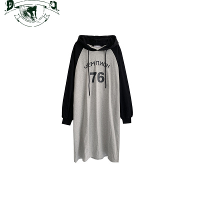 HLCOMAN睡衣睡裙女春秋长袖棉2020新款长款过膝可外穿秋冬季孕妇连衣裙