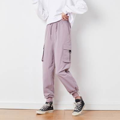 200元3件-唐狮春夏新款女休闲裤高腰裤子女显瘦百搭束脚裤外穿宽松网红