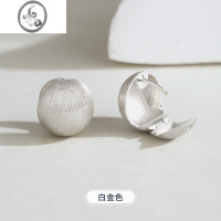 JiMi拉丝圆球耳环银银耳扣女轻奢高级感耳饰法式耳钉2023新款耳坠