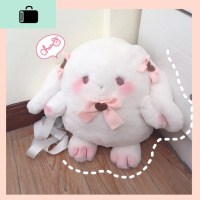 某馒头原创小胖墩毛绒可爱兔子lolita包包软妹玩偶斜挎包双肩背包NEW LAKE女斜挎包