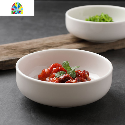 韩国泡菜碗 汤碗粥碗甜品碗泡菜碟圆形矮碗料理陶瓷 韩式饭碗家用 FENGHOU