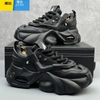 聚范欧洲站男鞋夏季网红高级感休闲运动鞋厚底增高黑色老爹潮鞋子