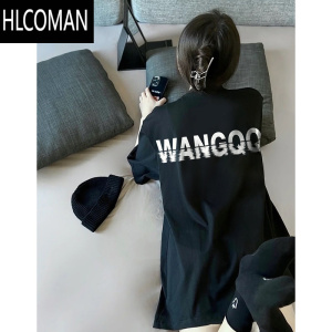HLCOMANdisoo情侣装字母T恤男夏季装衣服2025新款法式高级感短袖半袖