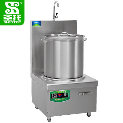 圣托(Shentop)304#不锈钢单头电矮汤炉 15KW 酒店饭店矮汤炉平面高汤炉 DCE29