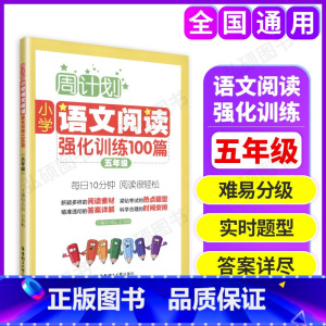语文阅读理解 小学五年级 [正版]周计划小学语文阅读强化训练100篇五年级数学计算题应用题练习英语阅读理解听力训练文言文