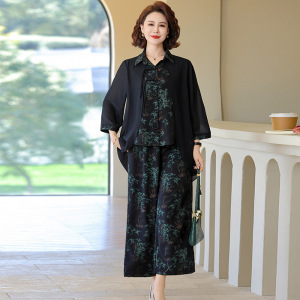 中老年女装妈妈套装夏季轻薄中年女装时尚两件套衣服40-60岁休闲