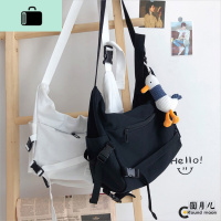 潮酷男女工装斜挎包 ins超火学生暗黑嘻哈复古单肩大容量上课背包NEW LAKE女士单肩包