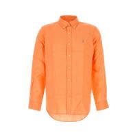 Polo Ralph Lauren纯亚麻男士运动风格长袖衬衫荧光橙
