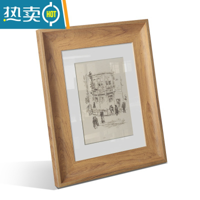 敬平欧式创意小相框摆台挂墙6 7 8 10寸5七寸六 A4洗照片做成相框摆件 柚木色 6寸摆台[10.2*15.2cm]