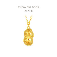 周大福爆闪花生寓意好事发生足金黄金项链女计价(工费520)EOF1934送生日礼物