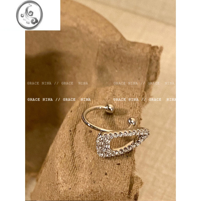 JiMi高级感微镶锆石耳夹女无耳洞耳环2023年新款潮耳骨夹通勤百搭耳饰