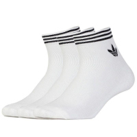 ADIDAS阿迪达斯三叶草袜子运动休闲透气男女短袜三双装JL7667 C