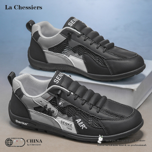 La Chessiers情侣阿甘鞋男2026新款春秋季透气休闲运动跑步鞋复古百搭老爹鞋潮男休闲鞋