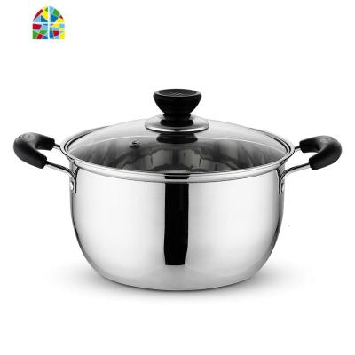 不锈钢奶锅汤锅加厚火锅迷你小蒸锅家用婴儿电磁炉煤气炉锅具辅食 FENGHOU 18cm汤锅
