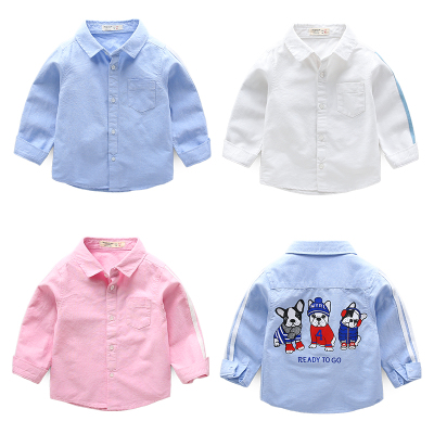 男童衬衫春秋儿童上衣春季婴儿小童春装长袖童装男宝宝打底衬衣春