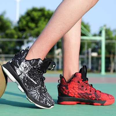 新款高帮鸳鸯透气篮球鞋男水泥地实战球鞋轻便战靴鞋子男