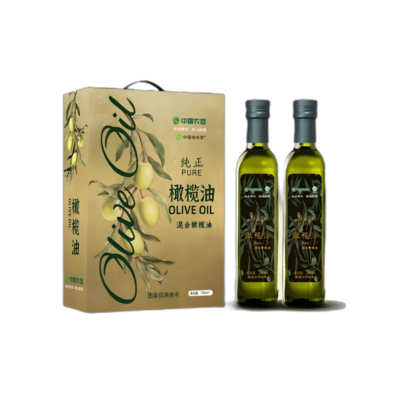 中垦飨味堂 纯正橄榄油礼盒 750ml*2瓶(盒)中国农垦出品