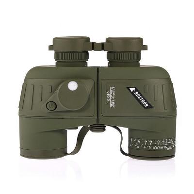 10X50带灯带罗盘仪防水袋坐标测距望远镜普通望远镜军绿色