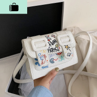 夏天小包包女2020流行新款潮时尚韩版网红百搭涂鸦单肩斜挎剑桥包NEW LAKE女斜挎包