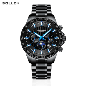 梭伦(SOLLEN)手表男自动机械表防水运动潮多功能学生镂空数字男表SL608