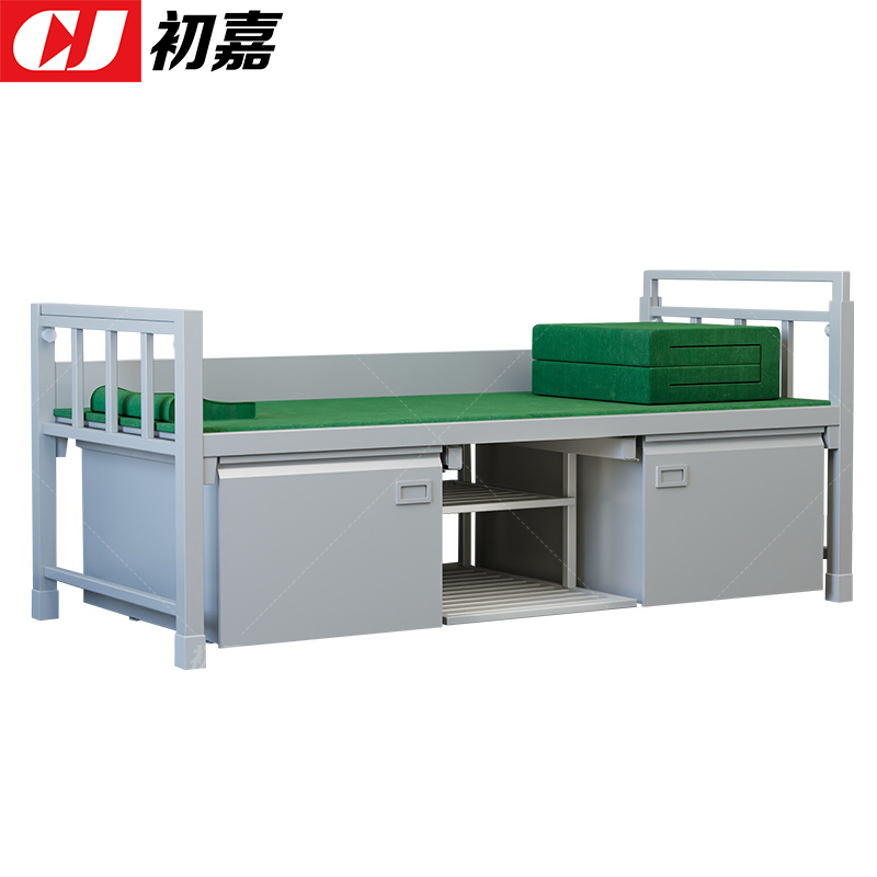 初嘉(CJ)ZSC-03 营具单人床宿舍铁架床钢制组合单人床公寓床含床下柜