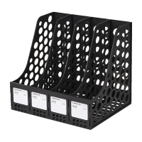 齐心 B2074 资料架(四格) 黑