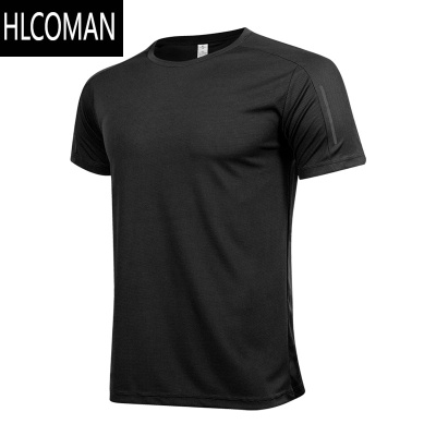 HLCOMAN夏季跑步短袖男马拉松运动透气速干T恤篮球健身训练上衣带反光标