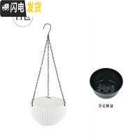 三维工匠仿藤编吊兰花盆悬挂式塑料垂吊篮壁挂创意个性自吸水培绿萝盆 白色(带定植篮) 小花盆容器