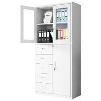 域赢文件柜铁皮柜办公资料档案柜钢制储物柜抽屉柜偏五斗文件柜