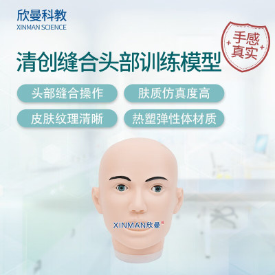 欣曼科教 清创缝合头部训练模型XM-WL300