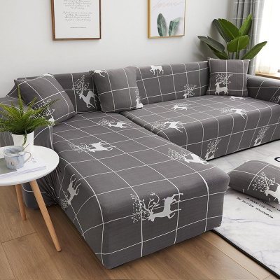 弹力懒人沙发套罩通用型全包萬能套北欧简约布艺沙发垫全盖 北欧麋鹿 L码(沙发长度185-230cm适用)一般适合三人沙发