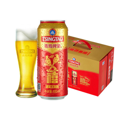 青岛啤酒(TSINGTAO)千禧临门10度500ml*12罐整箱装官方直营