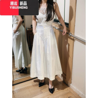 YIBUSHENG韩系原宿风港味a字大阔腿裙裤女高腰百搭小个子九分伞型休闲裤