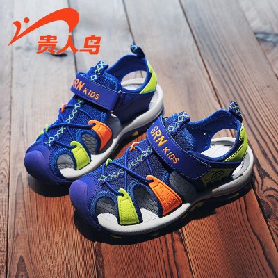 贵人鸟男童魔术贴凉鞋包头宝宝男孩中大童小童软底儿童鞋子