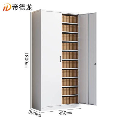 帝德龙加厚铁皮柜内九板对开款凭证柜十层 850*390*1800mm